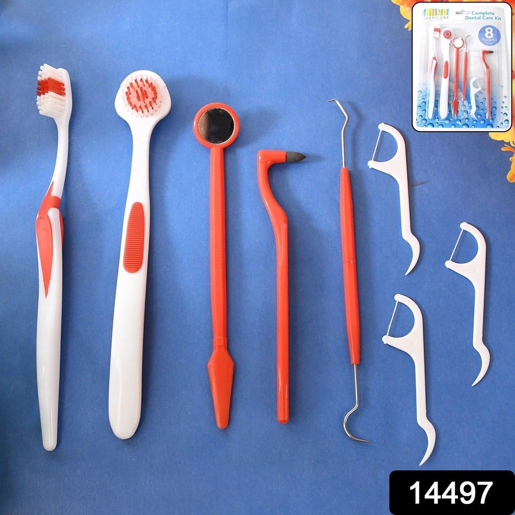 Ergonomically designed anti-slip handles Durable plastic and stainless steel tools Helps remove plaque, tartar, and food particles Ideal for use between dentist visits Travel-friendly and hygienically packaged view 2