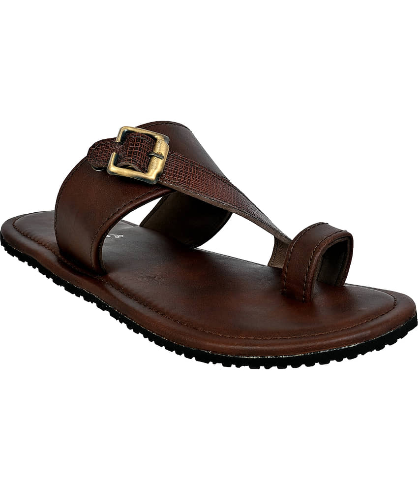 Chappal Wala Brown Men's Thong Flip Flop view 2