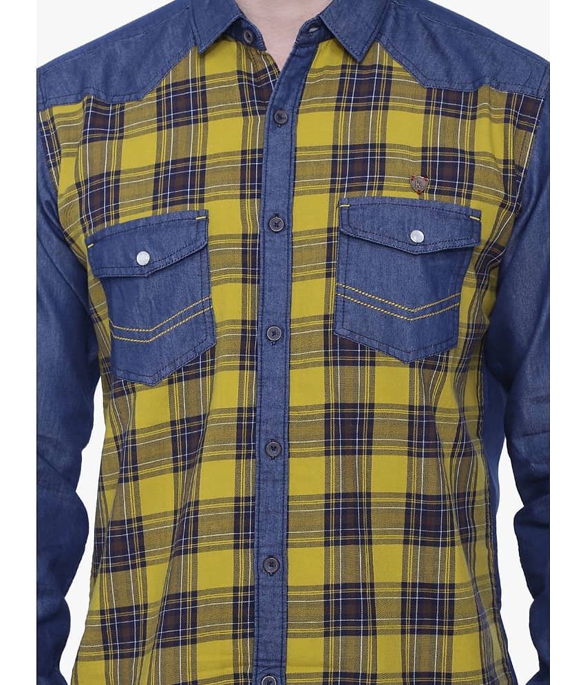 Kuons Avenue - Yellow Denim Regular Fit Men's Casual Shirt ( Pack of 1 ) view 2