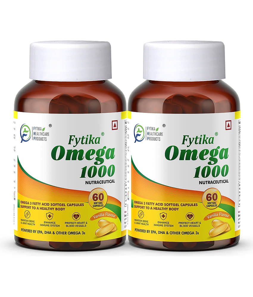 Fytika Omega 1000 (Omega-3 Fatty acids)- 2x60 Capsules (Pack of 2)