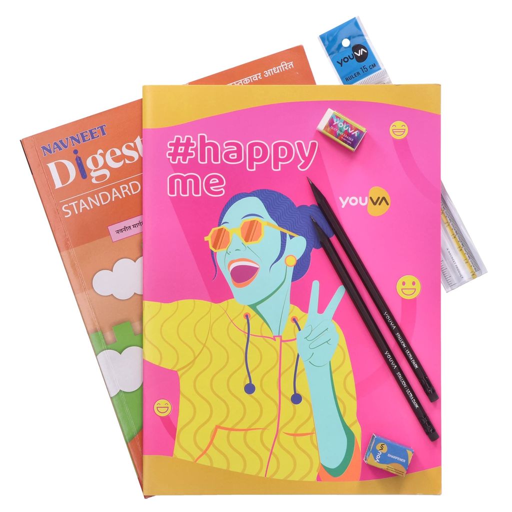 Navneet Youva Happiness Combo Itihas Digest Study Kit (1 Digest + 1 Long Book + 2 Pencils + 1 Sharpener + 1 Eraser + 1 Scale) view 2