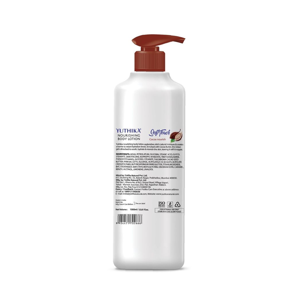 Yuthika Cocoa Nourish Body Lotion 1000ml, Soft Touch Cocoa Body Lotion for Long Lasting Moisture & Soothing Skin view 2