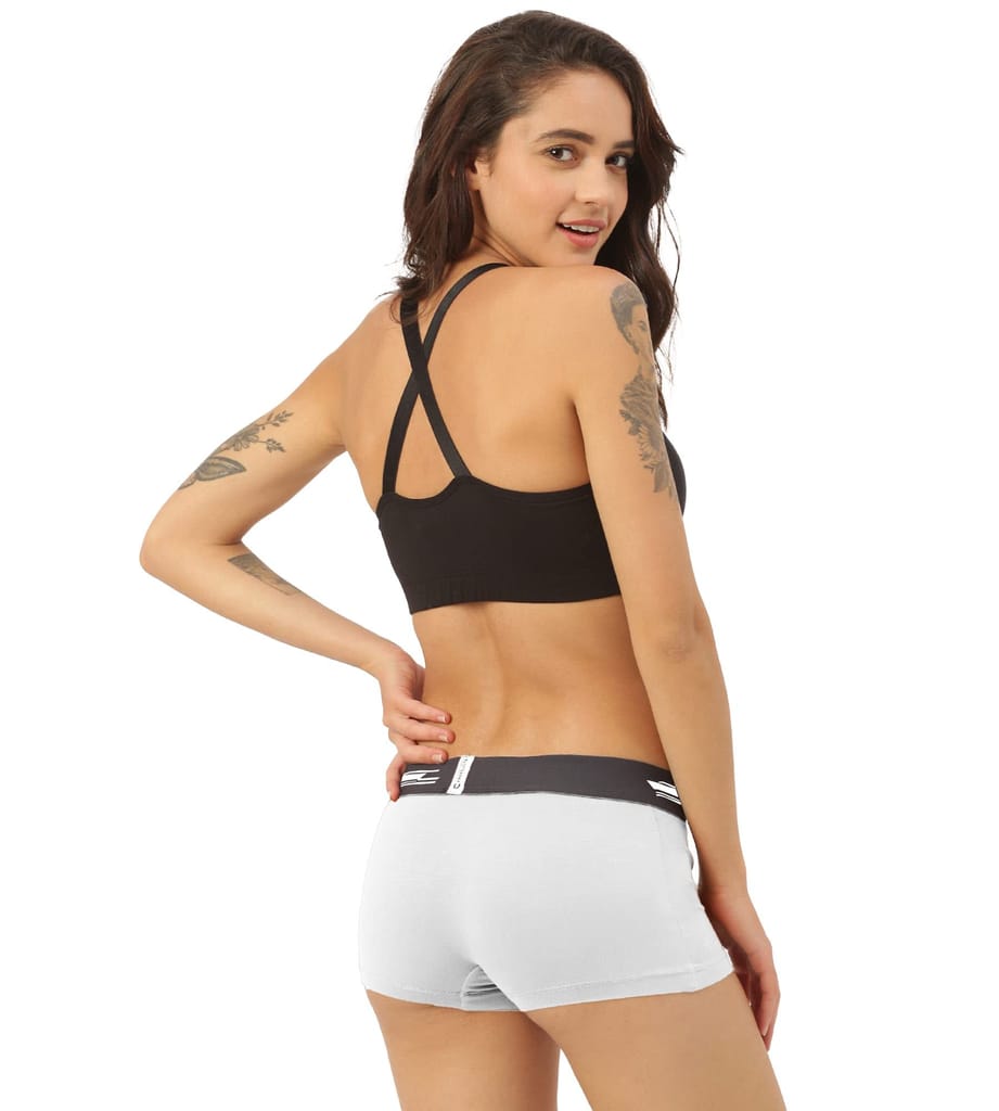 Freecultr Women's Underwear Antibacterial Micromodal Airsoft | Boy Short - Non-Itch, No Chafing, Sweat-Proof Comfort Pack of 1-Cloud White view 2