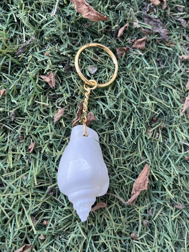TULIP Traditional Artisians' Upliftment Livelihood Program Natural White Selenite Crystal Keychain, Gold-Plated Ring Holder, Raw Gemstone Accessory view 2