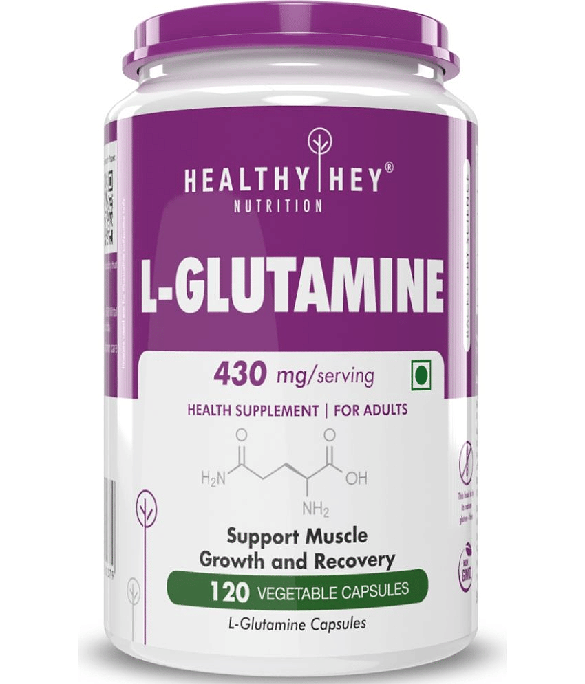 HEALTHYHEY NUTRITION L-Glutamine Capsules High Strength- 430mg - 120 Capsules 430 mg