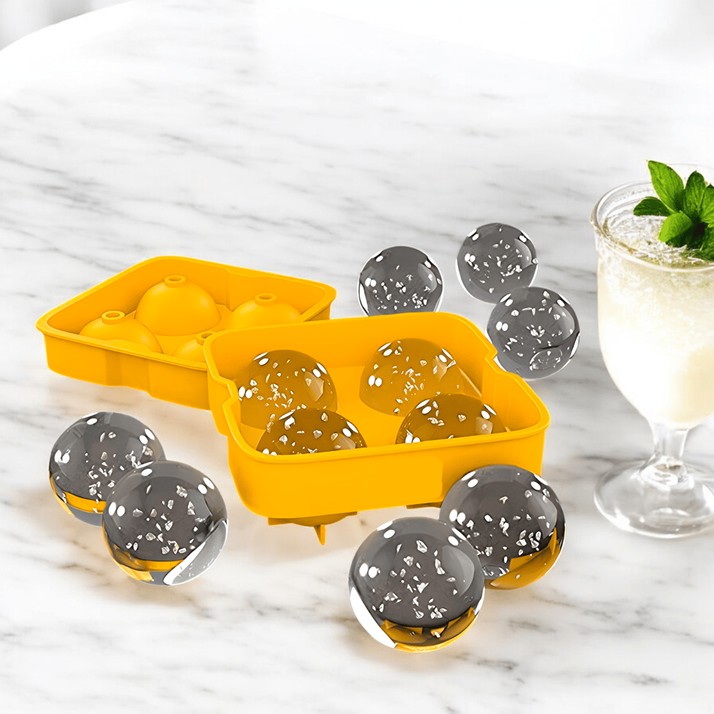 Round Ice Ball Maker Mold - Create Perfect Ice Spheres for Cocktails, Whiskey & More - BPA Free & Dishwasher Safe view 2