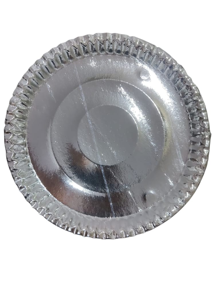 PREMIUM SILVER FOIL DISPOSABLE PAPER PLATE 13 INCH view 2