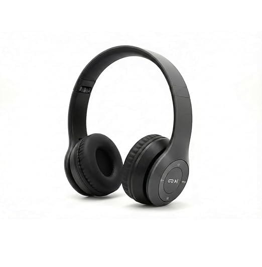 Generic Foldable Wireless Bluetooth On-Ear Headphones, Black view 2