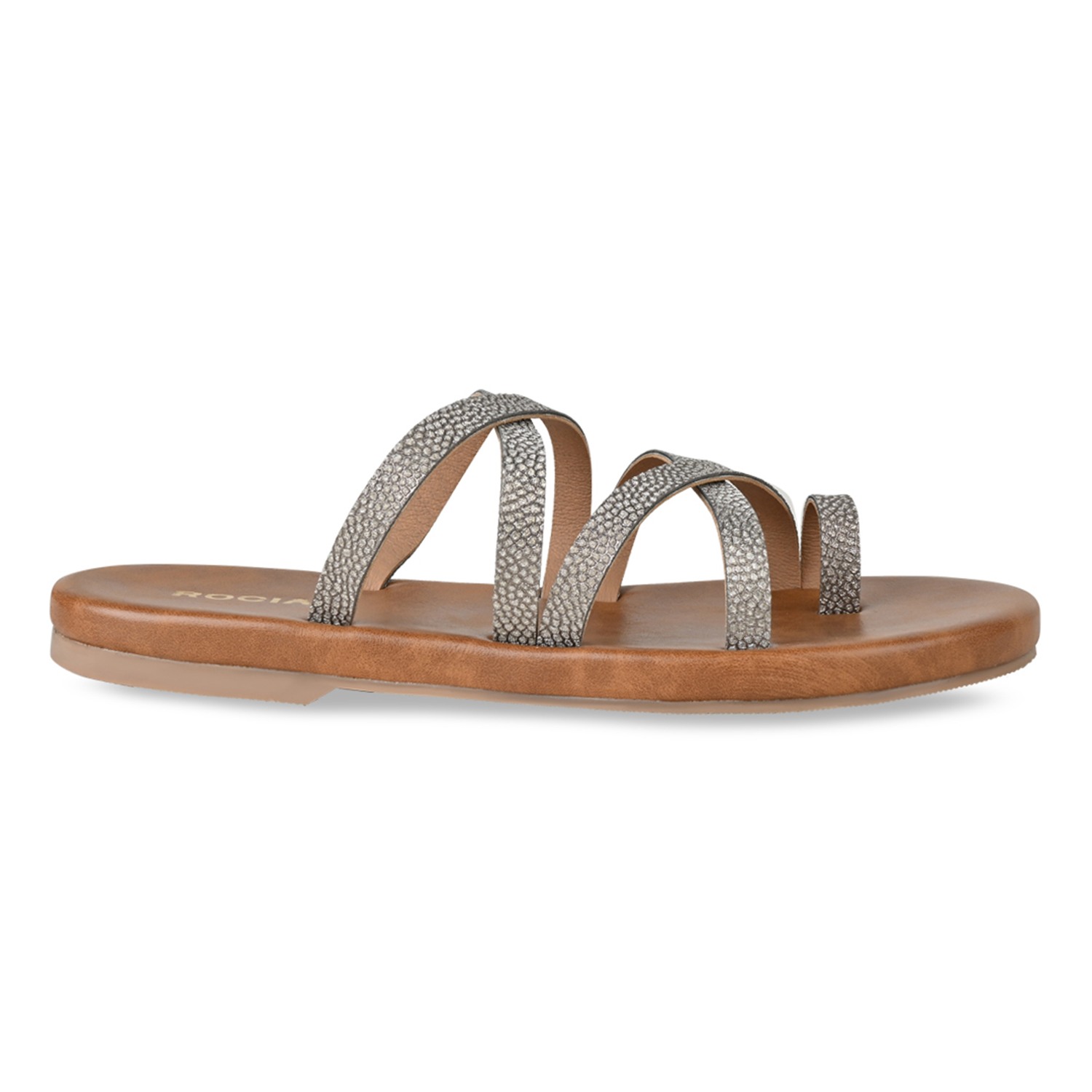 Antique Gold Women Strappy Flats view 2