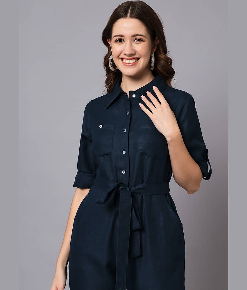 The Dry State - Blue Cotton Blend Regular Fit Women's Jumpsuit ( Pack of 1 ) view 2