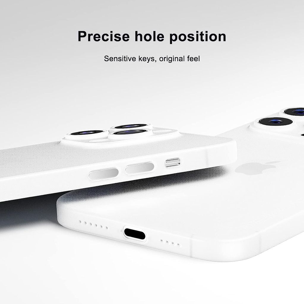 Memumi Ultra Slim 0.3mm Back Cover Case for Apple iPhone 14 Pro Max - Semi Transparent White view 2