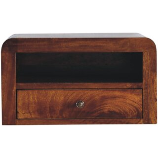 Chunky Chestnut 1 Drawer Wall Mounted Nightstand view 2