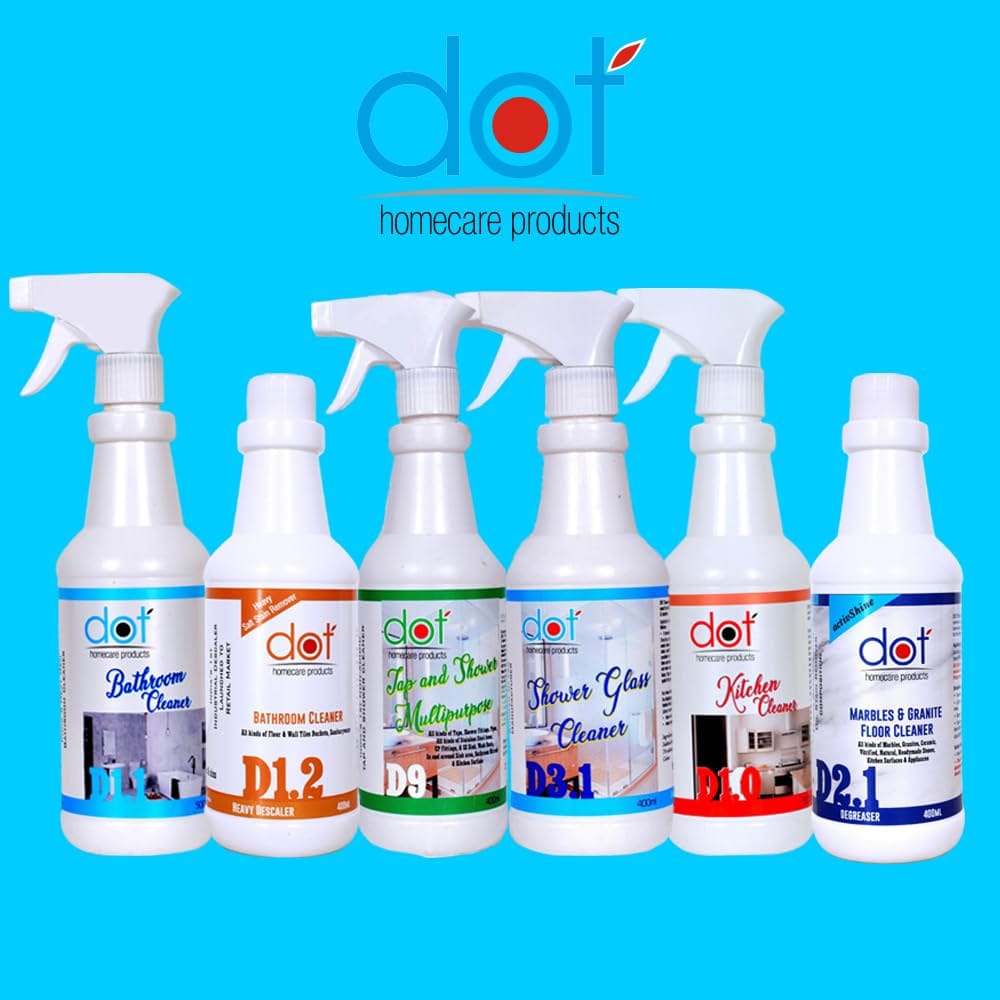 DOT Bathroom Tiles Cleaner Descaler, 400ml, Remove heavy salt stains, hard water marks, lime scale, calcium, soap scum, mold, rust and fungus on Walls, Floors -Strong Acid with ZERO FUMES & SMELL view 2