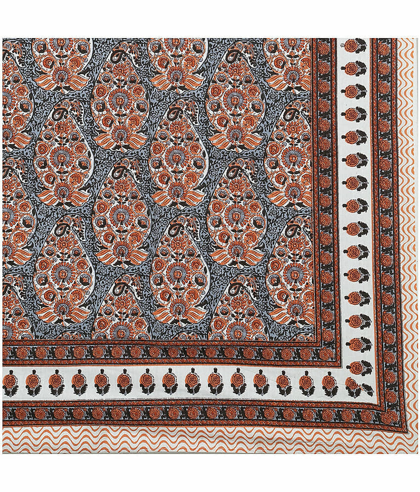 CLOTHORO Cotton 1 Double King Bedsheet with 2 Pillow Covers ( Multicolor ) view 2