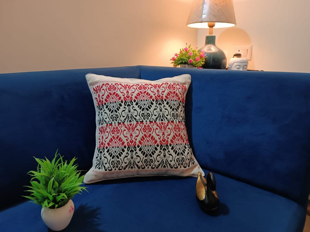 Luxury Hand Embroidered Decorative Throw Pillow Cover with intricate floral patterns and vibrant colors view 2
