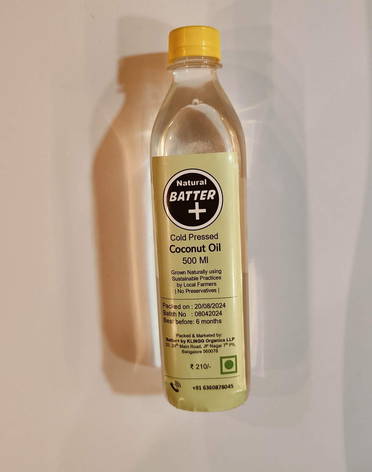 Batterplus Cold Pressed Coconut Oil 500 Ml