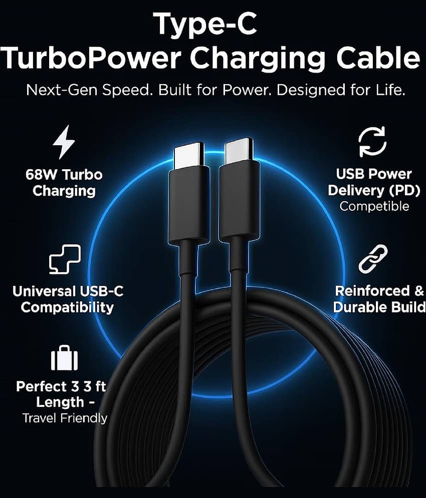 UniBoss Original Type C to C 1M Fast Charging USB C Cable High-Speed & Data Transfer Compatible view 2