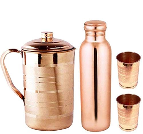 KC Copper Water Bottle, Jug and Glass Combo view 2