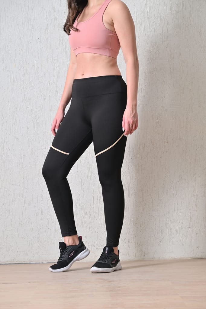 Body Smith Women’s Solid Blue High Waist Active Sports Tights with Side Pocket | Stretchable Gym Leggings for Yoga, Running & Workout | Comfortable & Stylish Fitness Wear view 2