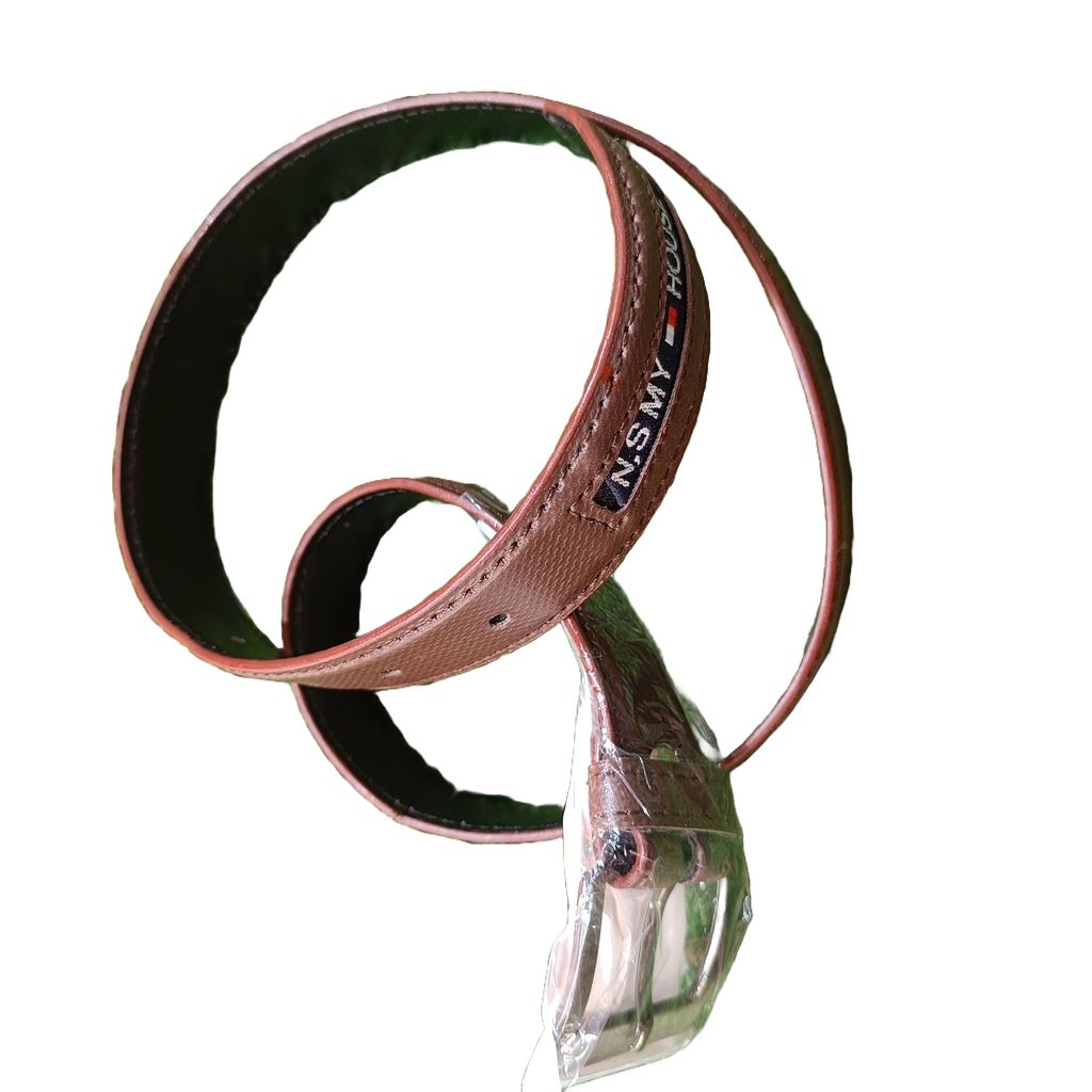 NS Kids Belt Colour Solid Brown Leather size 35cm by Fashion King Clothings view 2