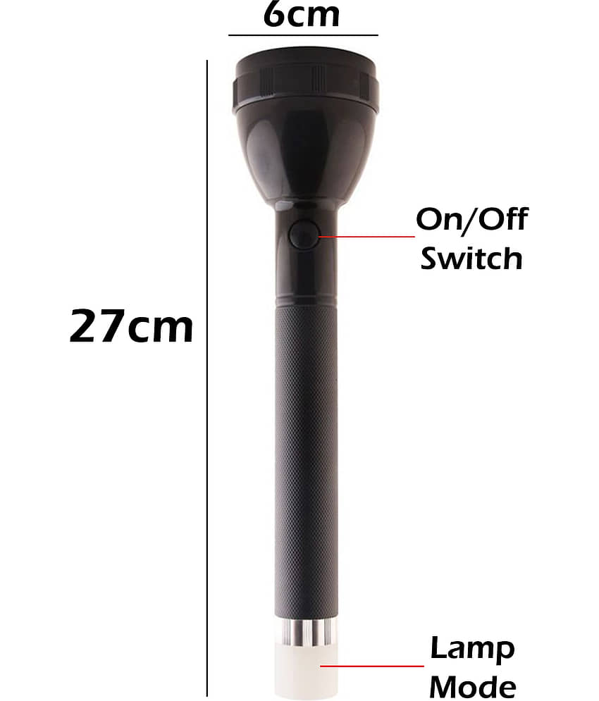 SS Rechargeable and Two Bulb LED Torch 5W Flashlight Torch RECHARGEABLE TORCH - Pack of 1 view 2
