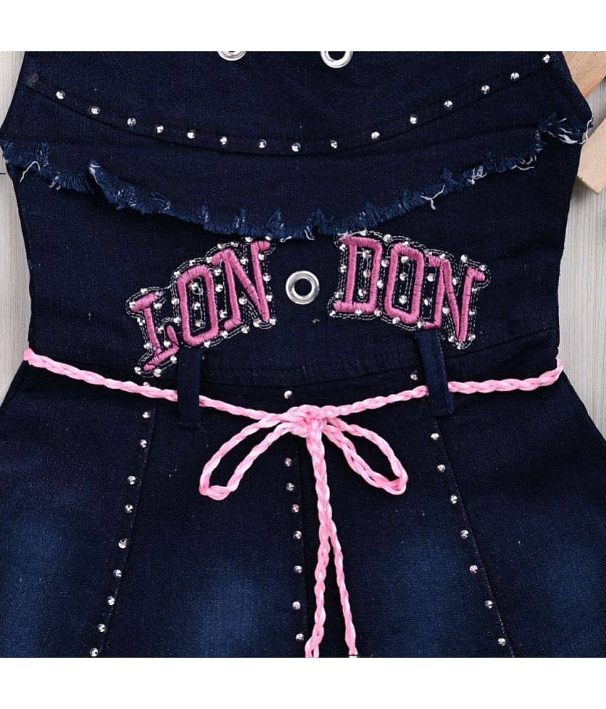 New Collection Denim A-line Dress For Girls ( Pack of 1 , Blue ) view 2
