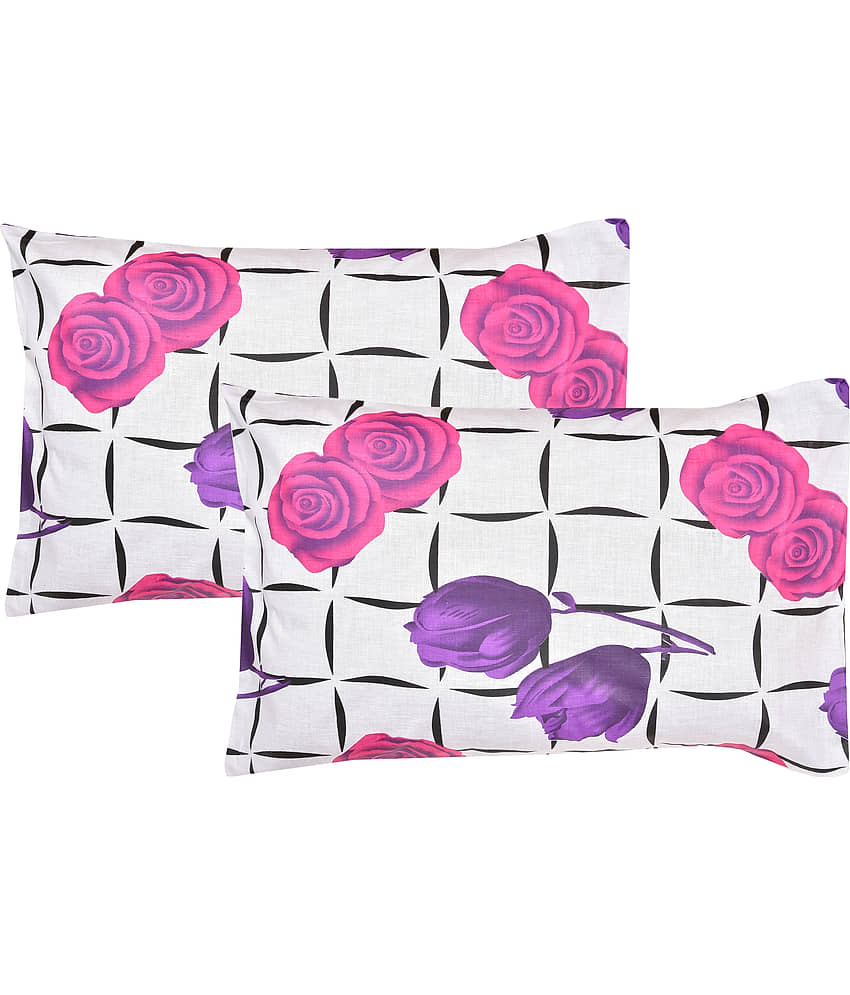 Handloomwala - Pack of 4 Poly Cotton Abstract Standard Size Pillow Cover ( 68.58 cm(27) x 43.18 cm(17) ) - Multi view 2