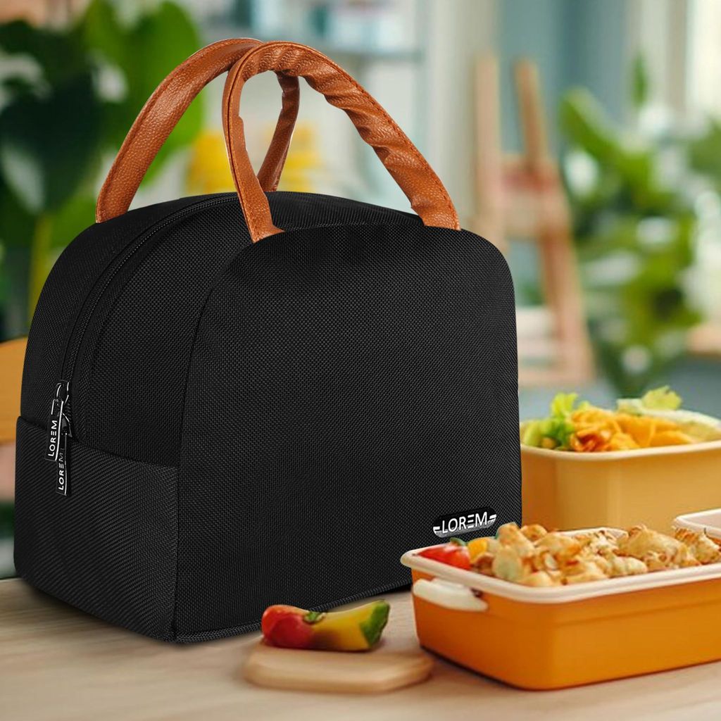 LOREM Premium Leather Tiffin/Lunch Bag � 13L Capacity, Insulated for 5-6 Hours, Water-Repellent, Adjustable Strap, Multi-Pocket � Ideal for Office, School, Picnic, Travel view 2