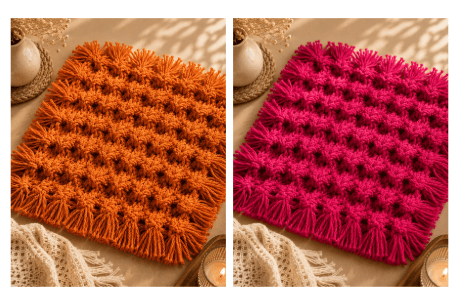 Handmade Macrame Place Mats Set of 2 view 2