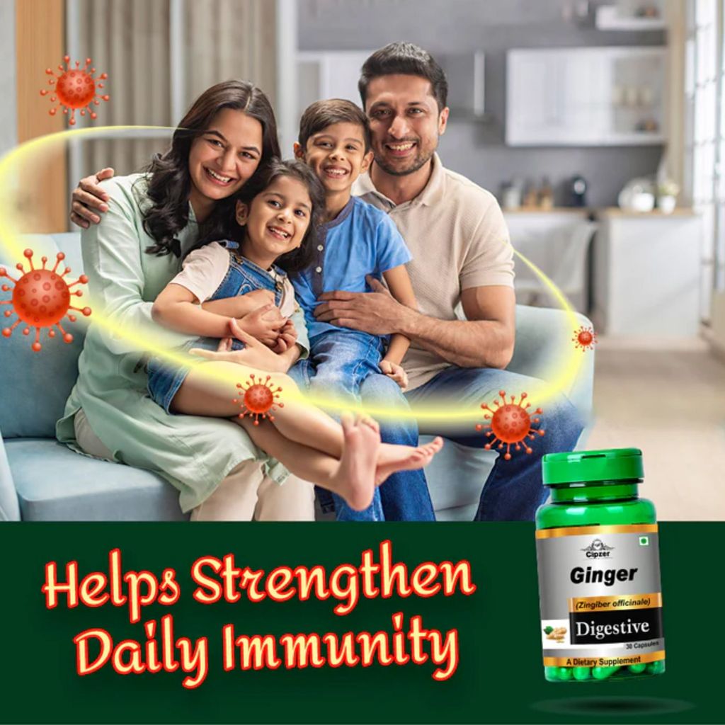 Cipzer Ginger (30 Capsules): Natural Digestive & Immune Support - For Optimal Wellness view 2