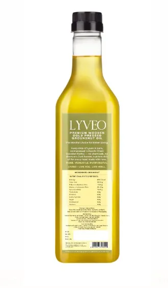 LYVEO Cold Pressed Groundnut Oil - 1L view 2