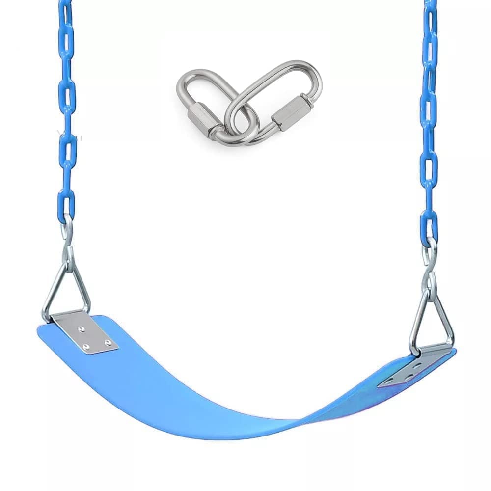 REZNOR High Back Full Swings Seats and Bucket Swing with 1.5 Meter Chain, Playground Swing Set Accessories, 4 Oval Shape Stainless Steel Screw Link Snap Hooks for Kids, Adults view 2