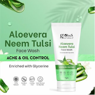 GLOBUS NATURALS Brightening Hydrate Skin Vitamin C Aloevera Face Wash 150gm, Set of 2 view 2