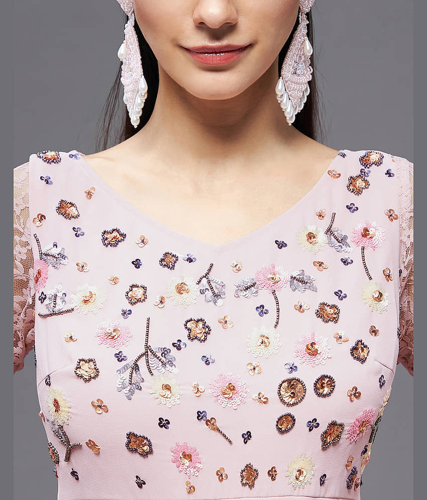 Miss Chase Women Polyester Printed Gown ( Pink ) view 2