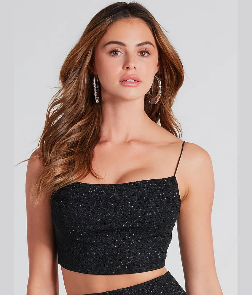 Addyvero Women Embellished Top With Trousers Co-Ord Set ( Black ) view 2