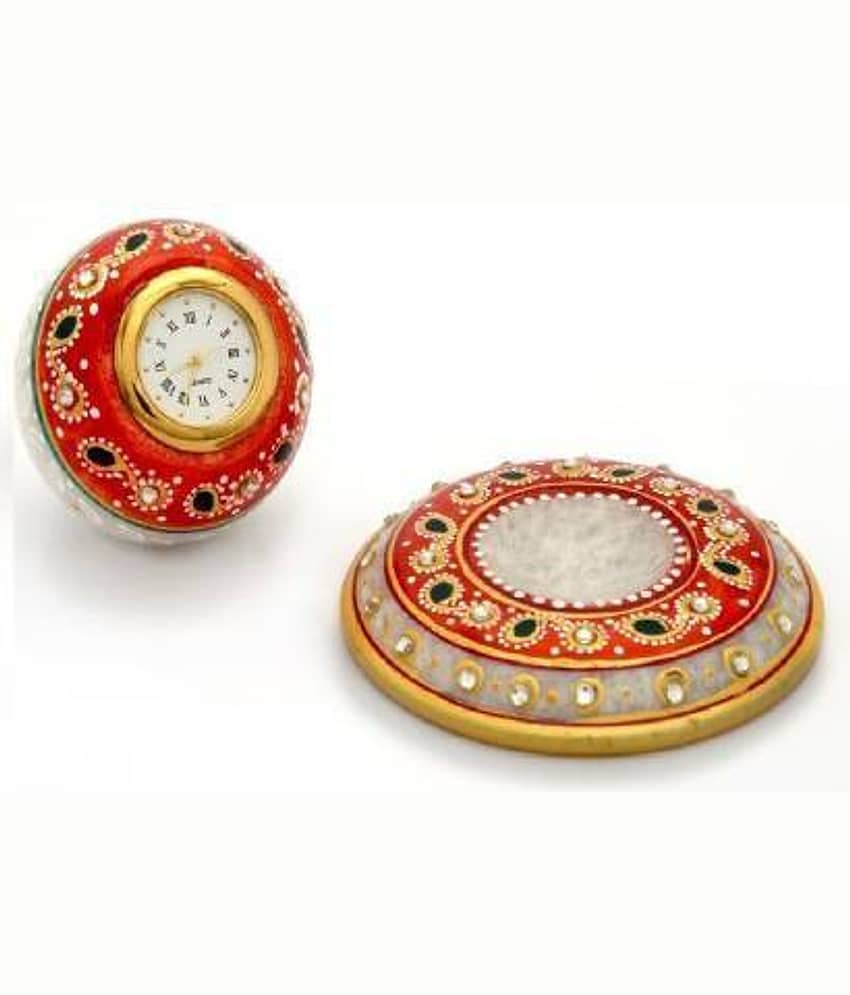 Fashion Bizz Marble Plate Watch Table | Analog Marble Plate Watch - 6 cm view 2