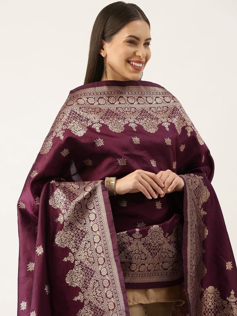 Women's Fancy Woven Banarasi Silk Dupatta view 2