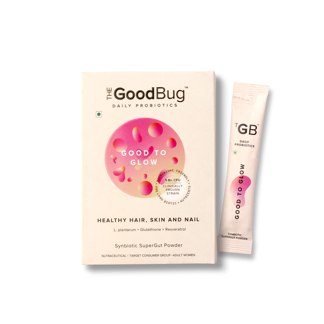 The Good Bug Good To Glow Synbiotic SuperGut Powder 3 Gms (Pack of 15 Sticks)