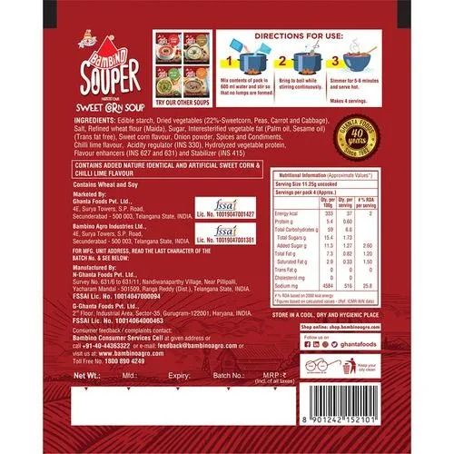 Bambino Sweet Corn Vegetable Soup, 50 gm Pouch view 2