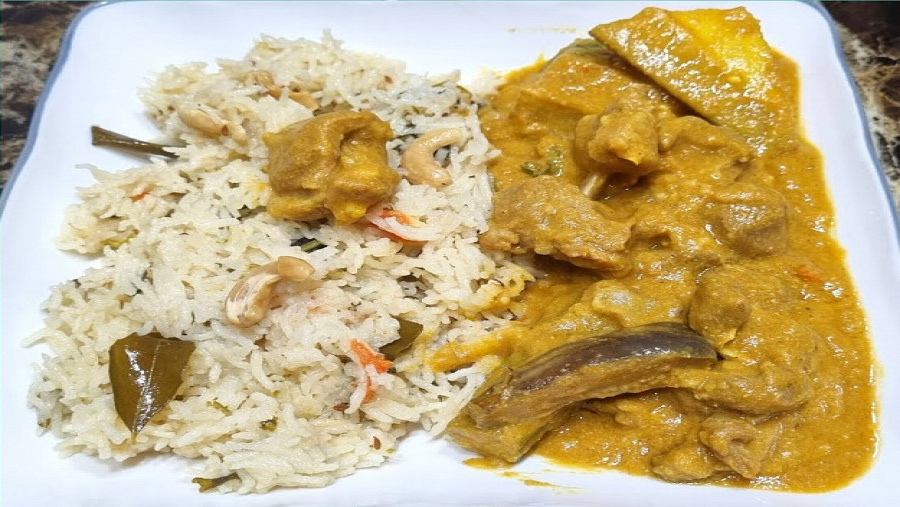 Ghee rice with mutton dalcha combo