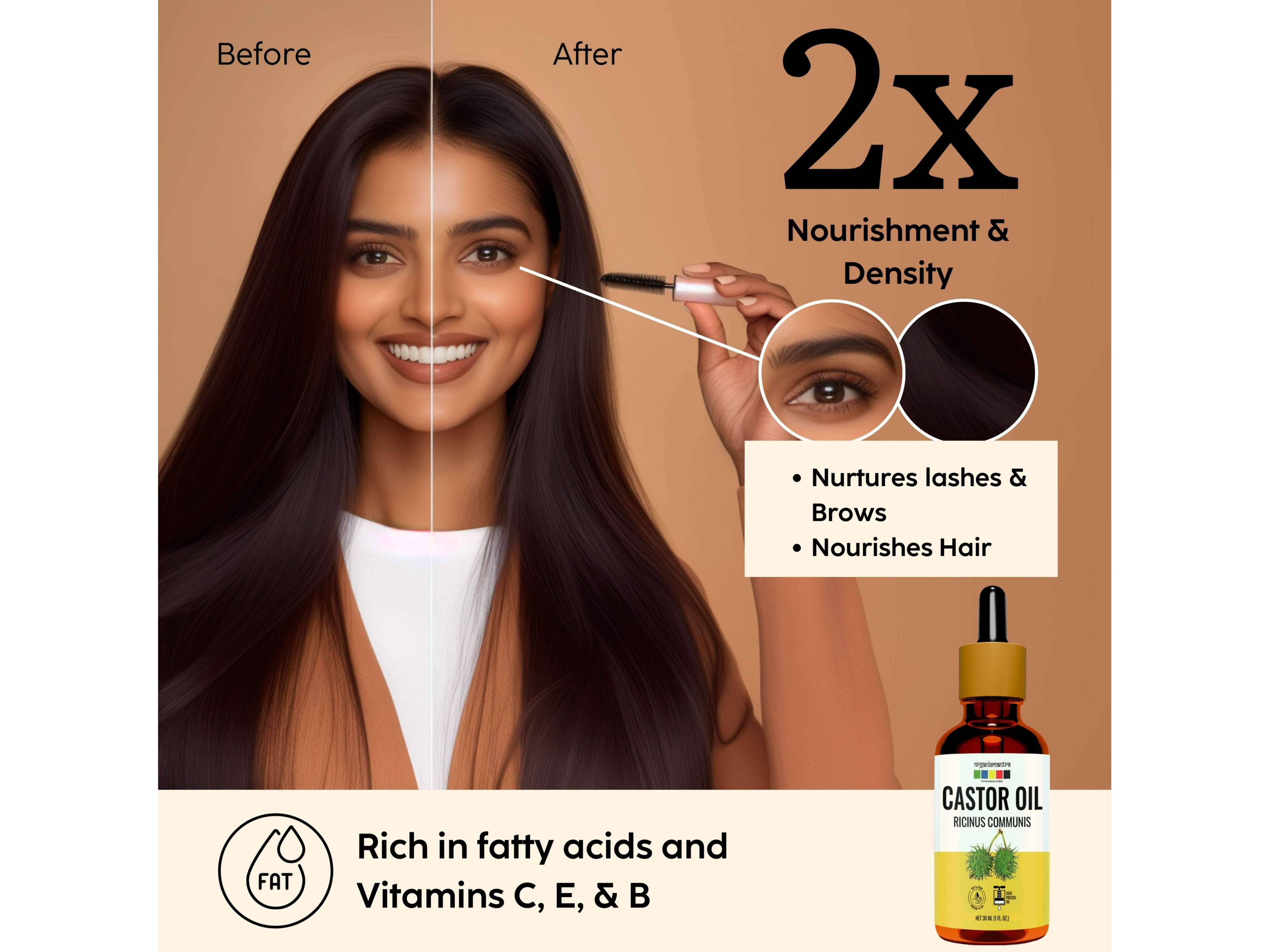 Organix Mantra Castor Oil, 100% Pure, Natural & Cold Pressed Organic Oil - 30 Millilitre view 2