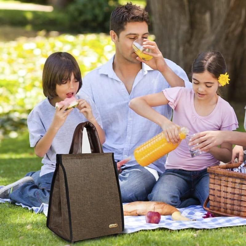 LOREM Linen Bliss: Textured Insulated Tiffin Bag/Lunch Bag view 2