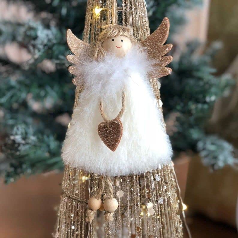 THE BROWN BOX: Christmas Angel Doll Pendant Tree Hanging Ornaments, 3 Pieces, Xmas Decorations Items view 2