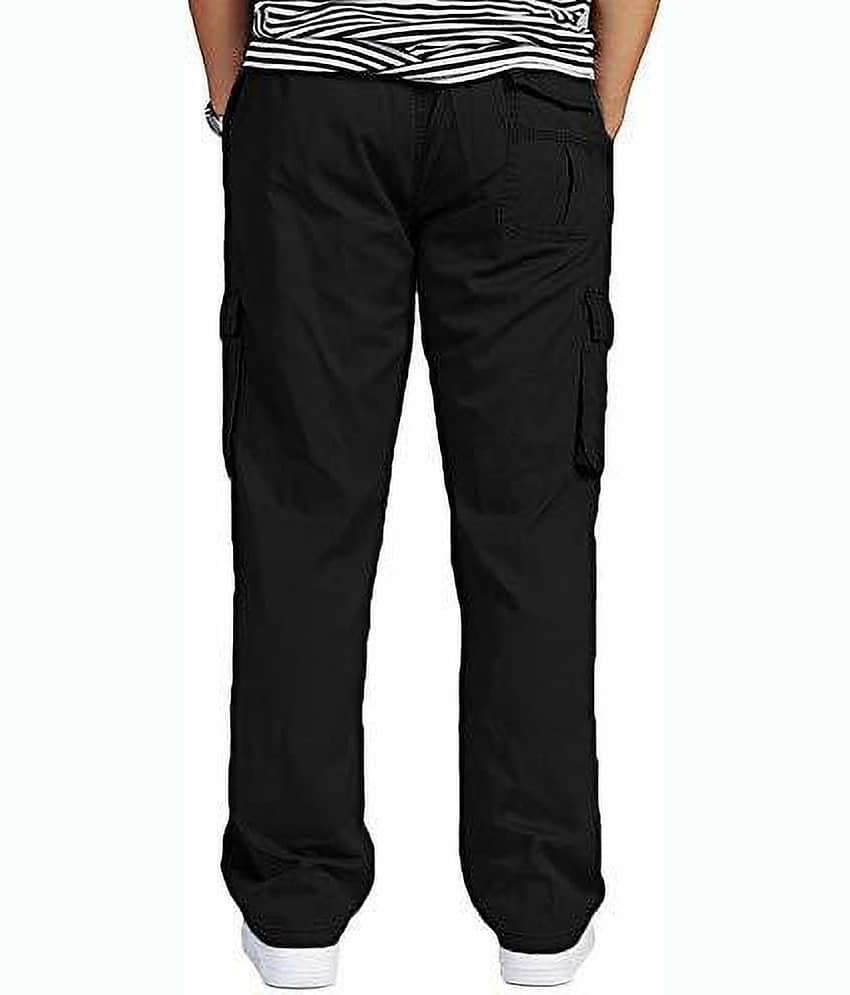 Reoutlook Regular Flat Men's Cargos - Black ( Pack of 1 ) view 2