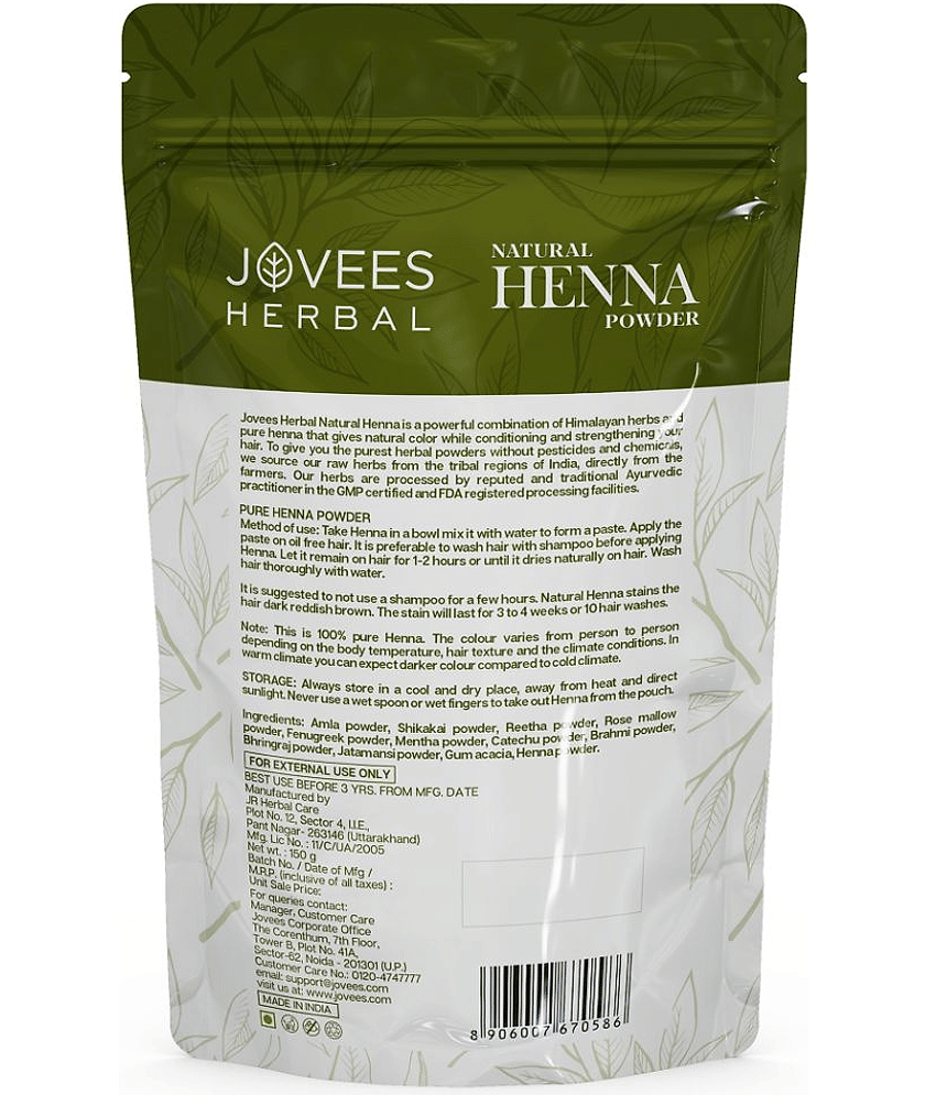 Jovees Herbal Mehandi/Henna Powder Control Hair Fall & Repairs Damaged Hair 150g (Pack of 1) view 2