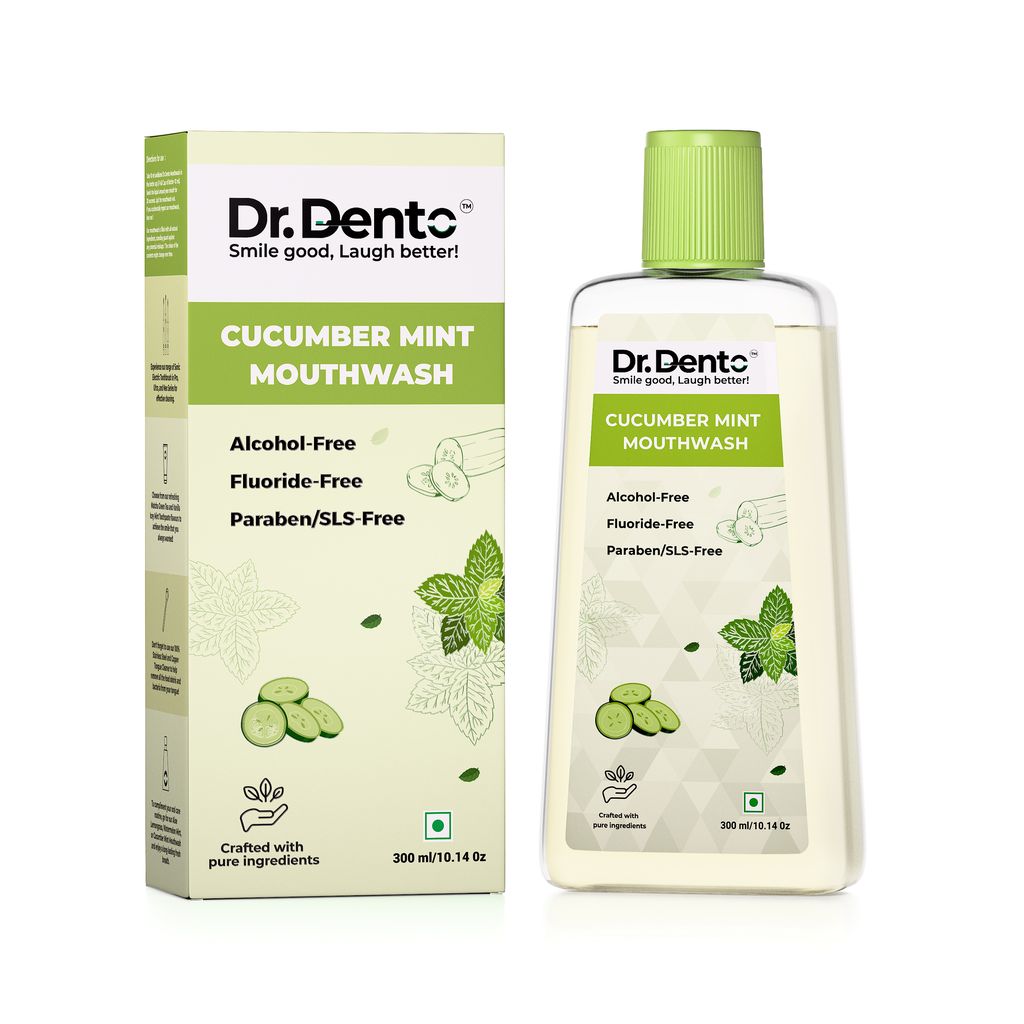 Dr.Dento Mouthwash | Fresh Breath | No Artificial Flavors & Colors | Alcohol-Free Mouthwash for Men, Women & Kids | Fights Germs