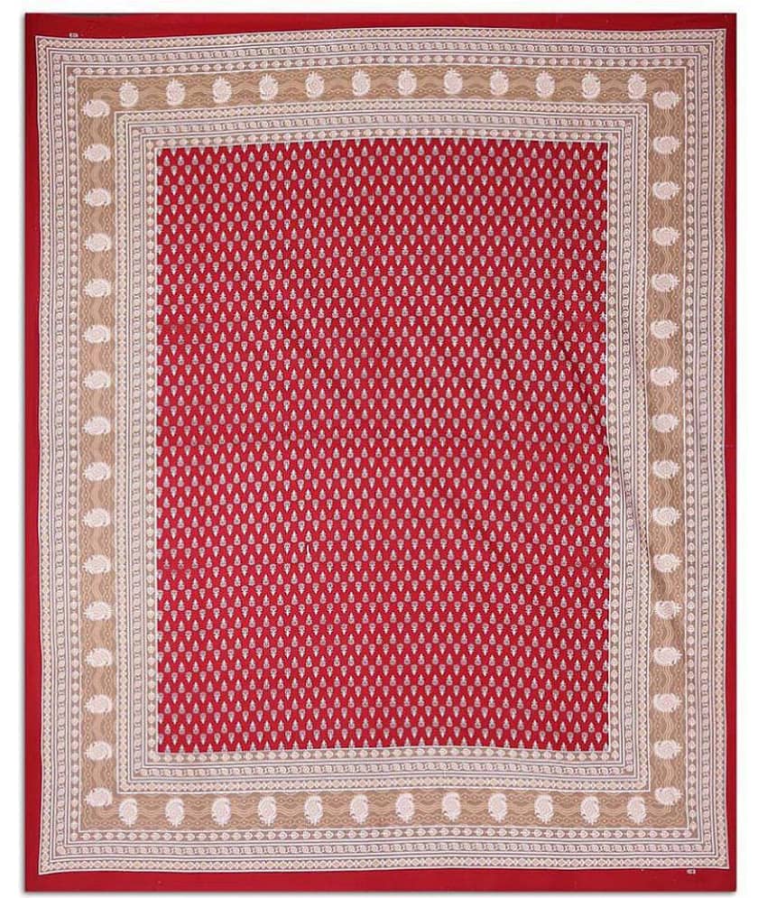 Bombay Spreads Cotton King Bedsheet ( Red ) view 2