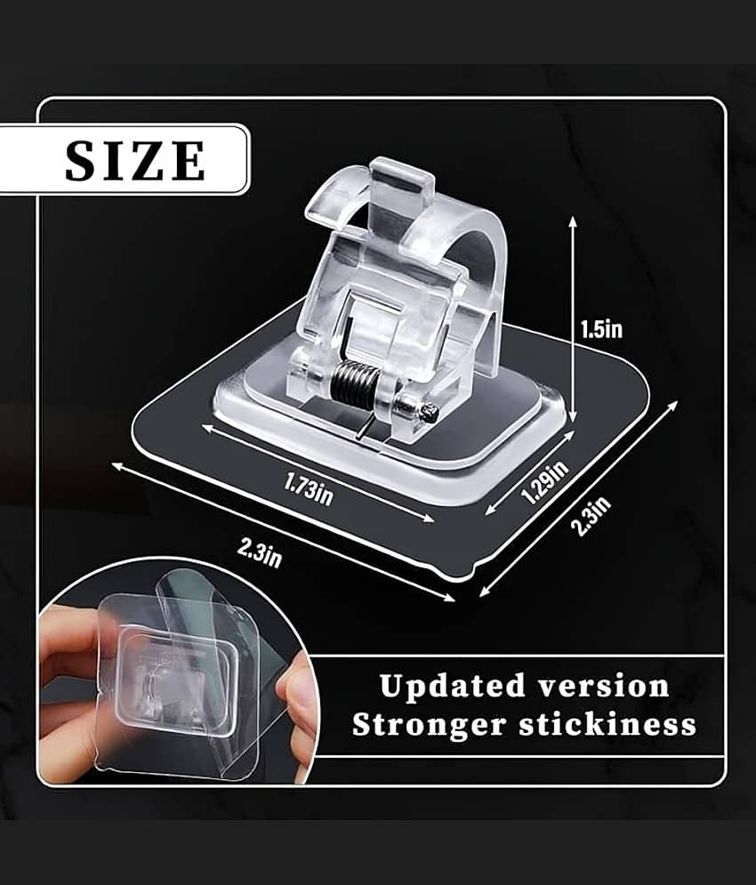Self-Adhesive Curtain Rod Holder Hooks, No Drilling Curtain Rod Brackets, Nail-Free Wall Curtain Hooks 4pcs view 2