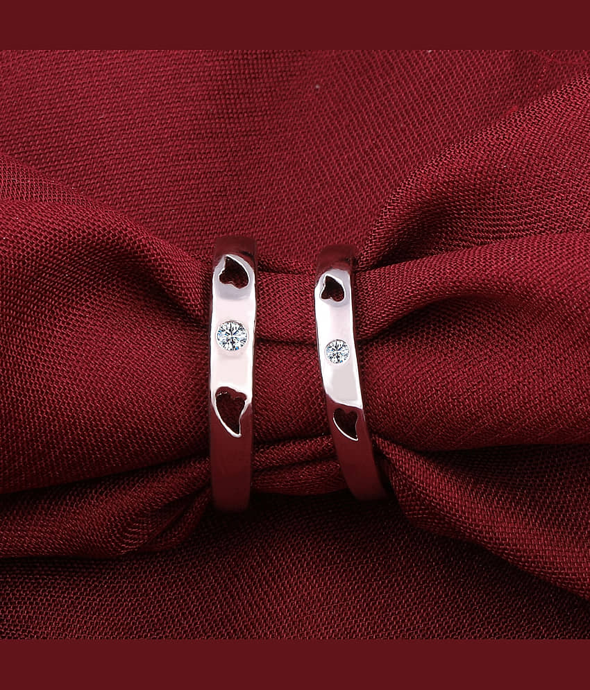 Designer Look Some One Speical Couple Ring Set For Valentines Gifts Adjustable Silver Plated Couple Ring For Women And Men view 2