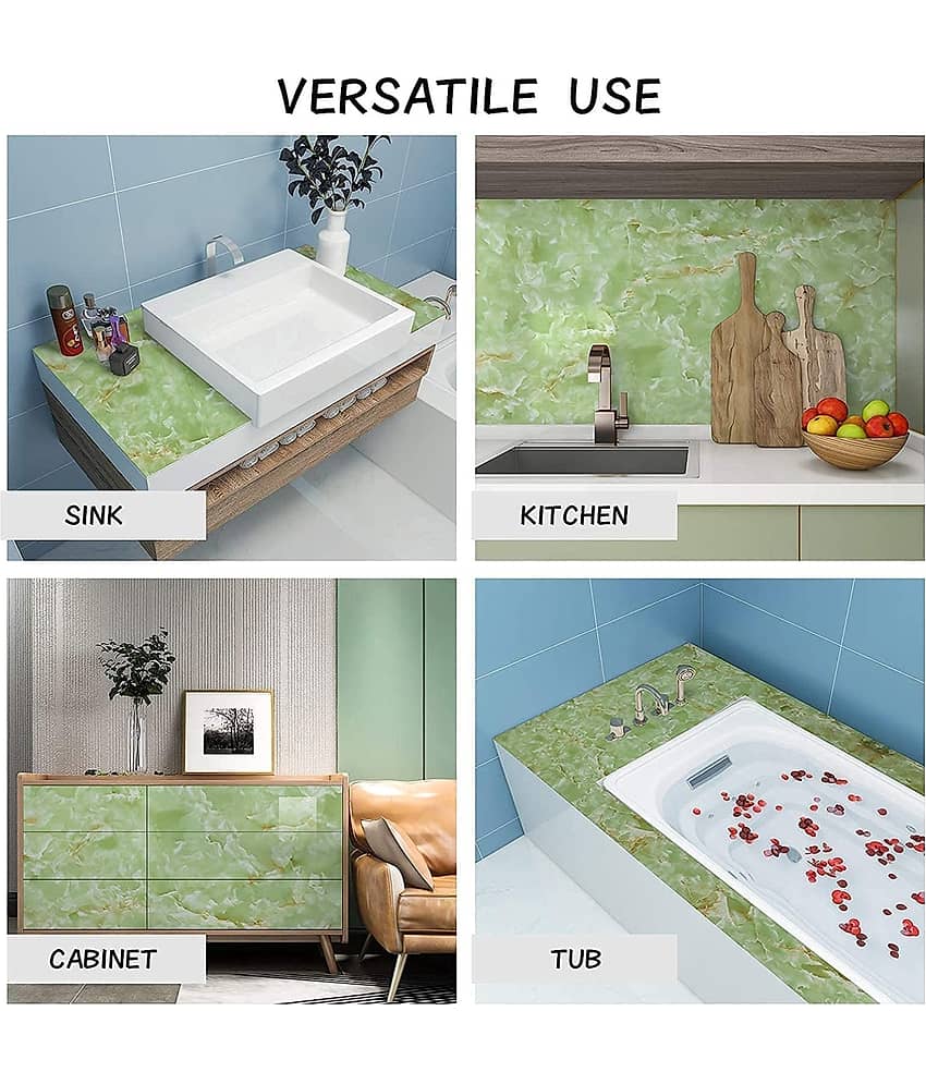 SWIPE N SEE Self-Adhesive Wall Sticker Waterproof Anti Mode and Heat Resistant Drawer 60cm X 200CM Kitchen Oil Proof Foil Stickers Kitchen Backsplash Wallpaper view 2